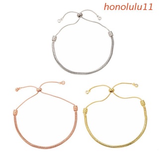 honolulu11 cierre de bola ajustable encanto abalorios de alambre en blanco pulsera expandible semi-acabado brazalete de joyería hacer