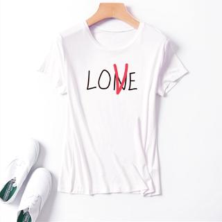 mujer ropa amor impreso camiseta de manga corta fondo camisa media manga nueva suelta hombres y mujeres amantes tops