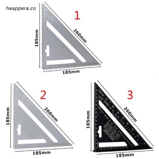 regla triangular hea de 7 pulgadas de aleación de aluminio ángulo transportador de velocidad métrica cuadrada regla de medición para la construcción de herramientas de encuadre calibres