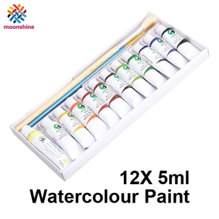 12 tubos/set portátil de 5 ml arte de agua color de viaje niños acuarela kit de pinturas (1)