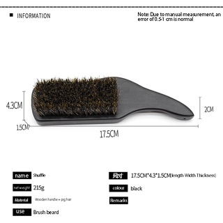 Boar Bristle Beard Brush for Men Pro Wave Brush Curved Hair Brush (5)