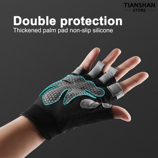 Tianshanstore 1 Par guantes De gimnasio medio Dedo Palma protección De nailon transpirable Para ejercicios De gimnasio/guantes Fitness