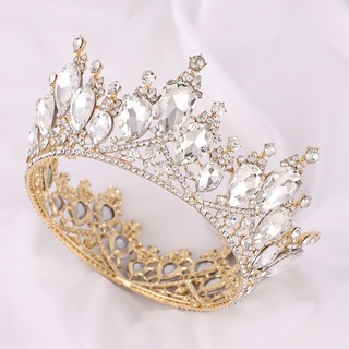 gues barroco Vintage imitación cristal Tiara corona boda novia tocado real reina princesa fiesta diadema accesorios para el cabello (6)