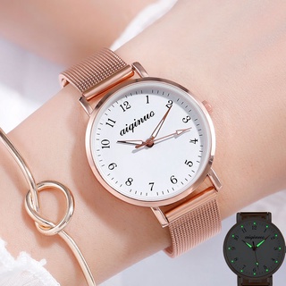 Reloj luminoso impermeable Simple estilo coreano para mujerinsEstilo universitario estilo Mori Retro chica corazón tendencia moda reloj
