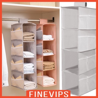 [FINEVIPS] Organizador de armario colgante de 4 estantes de almacenamiento para suéteres zapatos de juguete estante