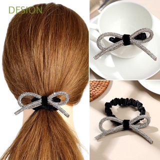 DESION Gift Bow Hair Tie Women Shiny Diamond-studded Hair Accessories Sweet Fashionable Hair Rubber Head Rope