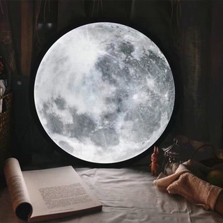 Moon lámpara De espejo redonda luna Luz De decoración De pared lámpara De noche regalo dormitorio cuarto cuarto decoración De hogar pequeña noche Luz (3)