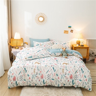 Moda Floral patrón. 3 unids/4pcs juego de ropa de cama funda de edredón sábana plana funda de almohada individual/Queen/King Size (1)