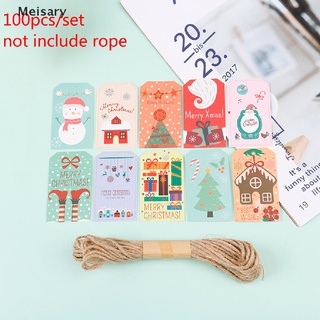 [Mei] 100 etiquetas de papel etiqueta de navidad decoración etiquetas colgantes tarjeta de envolver BR584
