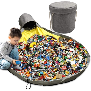 Los niños de juguete bolsa de almacenamiento de la cesta grande alfombra de juego bloque de juguete bolsa de almacenamiento de limpieza contenedor de almacenamiento cubo de almacenamiento impermeable contenedor para niños organizador de juguetes