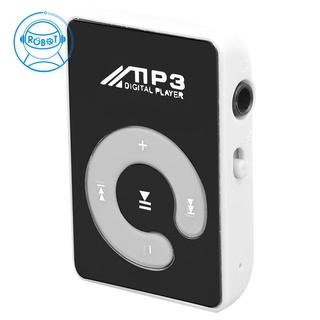mini espejo clip usb digital mp3 reproductor de música soporte 8gb sd tf tarjeta negro