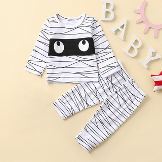 Toddler Kids Baby Girl Boy Halloween Tops+Funny Mummy Pants Set Pajamas Outfits