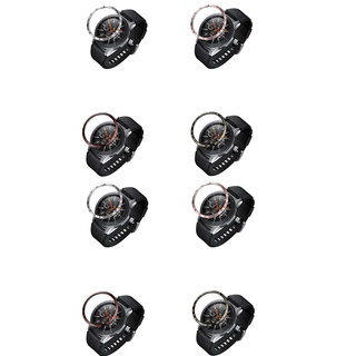 bisel para samsung galaxy watch caso gear s3 frontier/clásico deporte adhesivo cubierta correa accesorios (negro + rojo 46 mm)