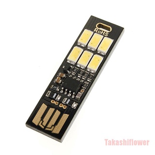 Takashiflower MINI interruptor táctil USB mobile power camping lámpara 6 LED luz de noche lámpara