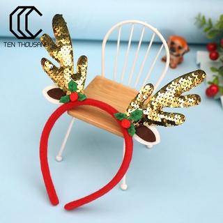 (Diez) Aro De Pelo Encantador Navidad Decoración Cornamentas Diseño Niños Adultos Diadema Headwear Cosplay Para Fiesta