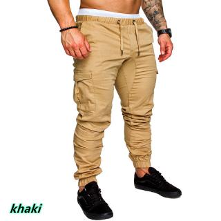 pantalones de moda para hombre con cordón masculino casual cargo pantalones talla s-5xl (5)