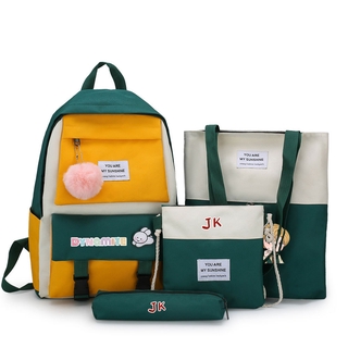 4 en 1 Kpop BTS mochila conjunto -incluye bolsa de mensajero bolsa de embrague estuche Unisex Casual Daypack, portátil bolsa de la escuela de la universidad (5)