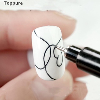 [toppure] pluma de graffiti para arte de uñas, color negro, diseño de gel uv, pintura de puntos, pincel para bolígrafos. (1)