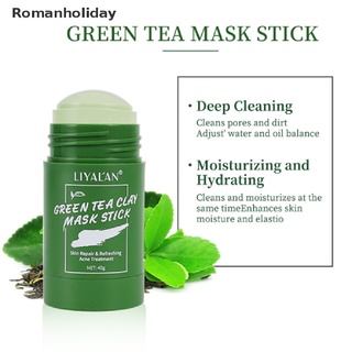 [romanholiday] máscara de arcilla purificante de té verde natural control de aceite anti-acné fino sólido co