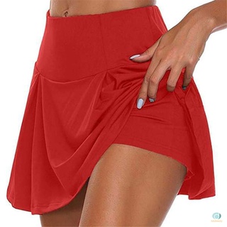 falda atlética plisada de tenis con pantalones cortos para correr skort verano