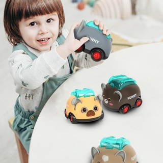 th mini animales de dibujos animados coche tire hacia atrás coches suave coche juguetes vehículo de aprendizaje temprano juguete