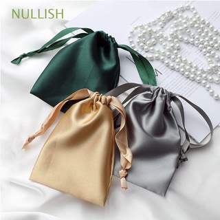 NULLISH Dust Protect Drawstring Bags Wedding Party Supply Makeup Gift Pocket Jewelry Bag Portable Imitation Silk Candy Bag Storage Bag Packaging Pouches/Multicolor