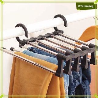colgador de pantalones multifuncional ahorro de espacio multicapa pantalones estante de almacenamiento (2)