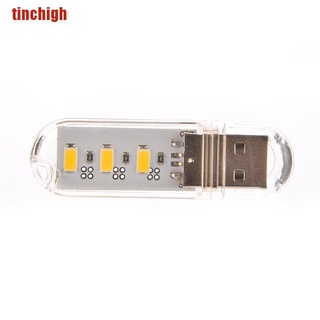 [Tinchigh] Llavero portátil Usb Power 3 Led blanco luz de noche en forma de disco U lámpara con cubierta [caliente]