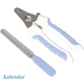 KALEN Pet Nail Clipper Strimmer , with Safety Lock and Protective Baffle Design, to Avoid Excessive Cutting, Wearing a Nail File, Dog Nail Clippers Suitable for All Cats and Dogs and Other Pets（White Blue）