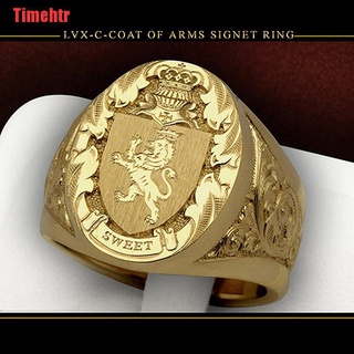 Timehtr anillo chapado en oro De 18k con dos cabezas De águila/anillo Punk para hombre