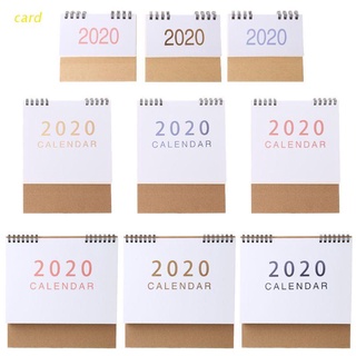 tarjeta simple escritorio de pie papel 2020 doble bobina calendario memo diario calendario planificador anual agenda organizador de escritorio