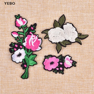 [yebo] 11 parches de flores apliques de hierro bordado en parche para accesorios de ropa (1)