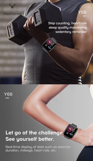 Reloj inteligente Y68 D20 con Bluetooth USB con Monitor Cardíaco Smart watch para Iphone Android (8)