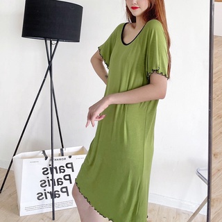 Shinee versión simplicidad mujer camisón estilo delgado espalda cruzado diseño cuello redondo Casual camisón hogar