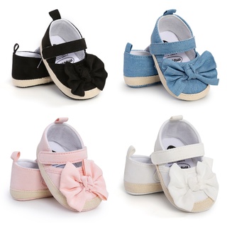 Walkers Bebé Niñas Pisos Antideslizante Suela Suave Lindo Bowknot Zapatos De Princesa Recién Nacido Niño Primeros Pasos 0-18M
