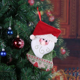 pequeño colgante de navidad calcetines de punto bolsas de caramelo decoración festival bolsa de regalo