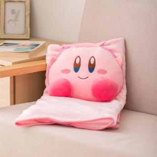 Multifuncional 2 en 1 almohada y mantas lindo de dibujos animados Kirby's Dream Land mantas de felpa