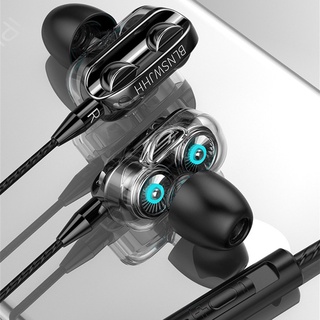 MAYSHOW In-Ear Auriculares Deportivos 3.5mm Con Cable Doble Altavoz Con Micrófono Soporte De Llamada Dual Drive Estéreo 4D Bass/Multicolor (3)