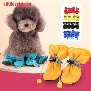 [alittlesetrtn] 4 botas de lluvia impermeables antideslizantes para perros medianos pequeños S