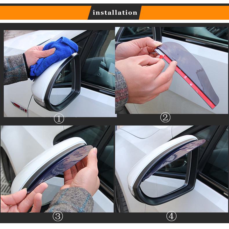 2 pzs espejo retrovisor Universal Flexible PVC para coche/cubierta a prueba de lluvia (7)