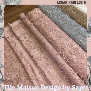 Premium Maison azulejo Javanese blusa Material por diseñador Sapto no purpurina Color oro rosa