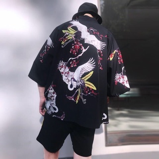 Kimono Cardigan hombres Haori Yukata masculino Samurai disfraz ropa Kimono hombre Kimono camisa (6)