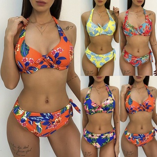 tsl mujeres impresión sexy push-up sujetador acolchado playa bikini conjunto traje de baño ropa de playa