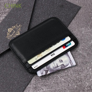 chink mini tarjeta de crédito caso de piel de oveja genuina cartera titular de la tarjeta de identificación para hombre de cuero delgado bolso suave