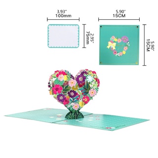 bts1 3d corazón flor pop-up tarjeta para todas las ocasiones cumpleaños hecho a mano tarjetas de felicitación (2)