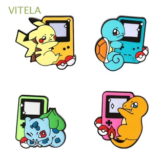 VITELA Cosplay Accessories Game Console Brooch Backpack Badge Pokemon Badge Metal Enamel Pin Women'S Brooches Cosplay Badge Costume Props Anime Brooch Cartoon Lapel Pin Pikachu Badge (1)