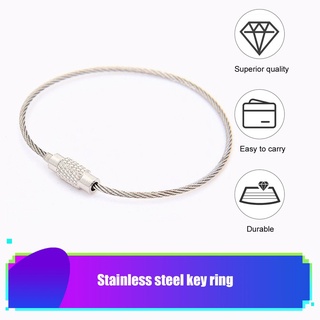 1 PCS Stainless Steel Wire Keychain Cable Key Ring for Outdoor Hiking Camping