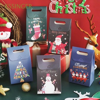 ESSINGER Creative Christmas Candy Box DIY Candy Bag Packaging Bag Cookies Santa Claus Snowman Chocolate 10pcs Dessert Gift Box
