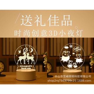 Factory cross-border hot selling gift present creative bedroom bedside small night lamp 3d event gift commemorative gift (5)
