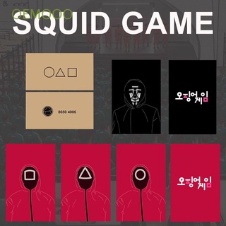 OEMOOO 8pcs DIY Squid Game Card Scary Man Thank You Squid Game Business Card Greeting Card Character Cards Craft TV Squid Game Movie Series Invitation